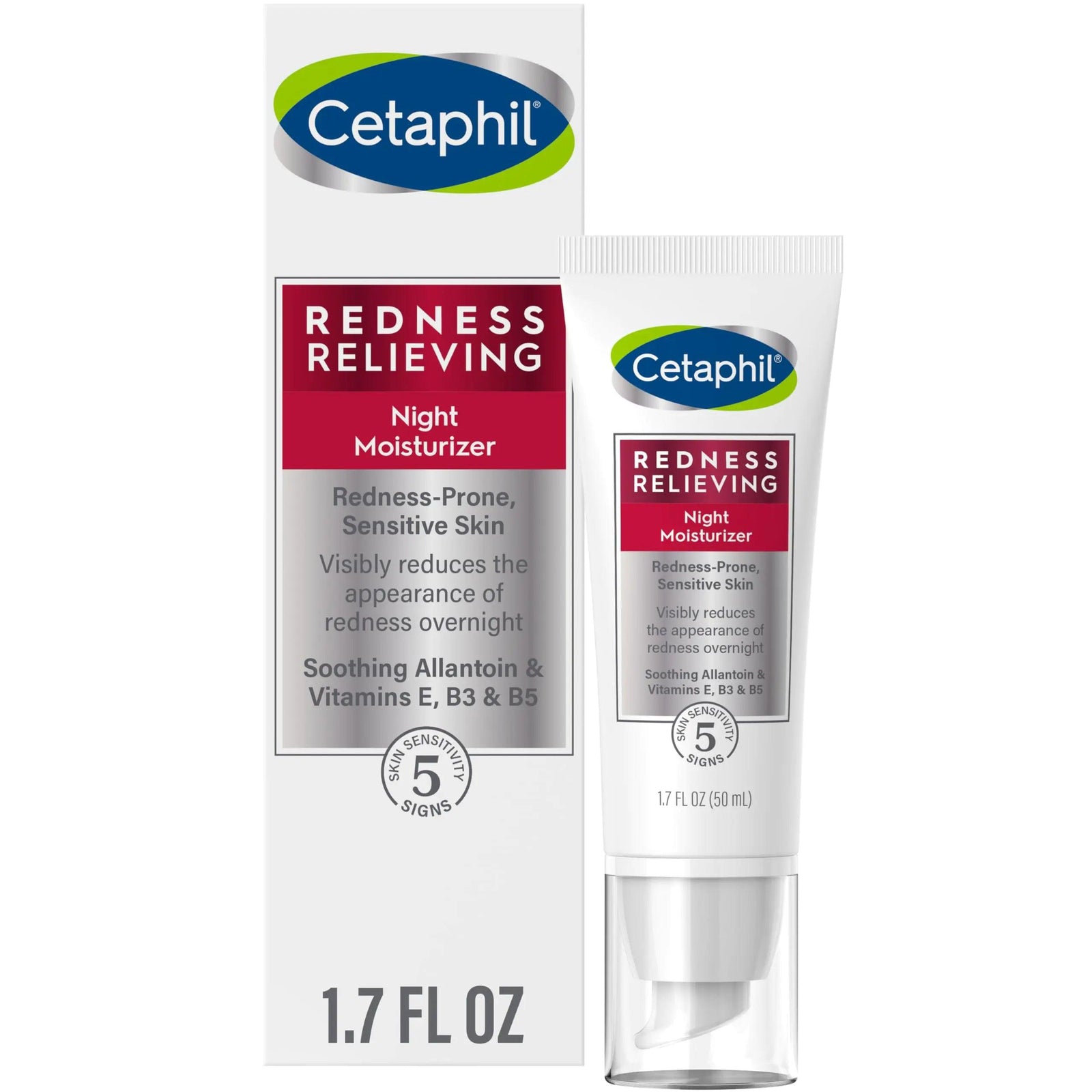 CETAPHIL Night Cream, Redness Relieving Night Moisturizer for Face, 1.7 fl oz, For Dry, Redness-Prone Skin, Hypoallergenic, Fragrance Free 1.7 Fl Oz (Pack of 1) - Evallys.com # #