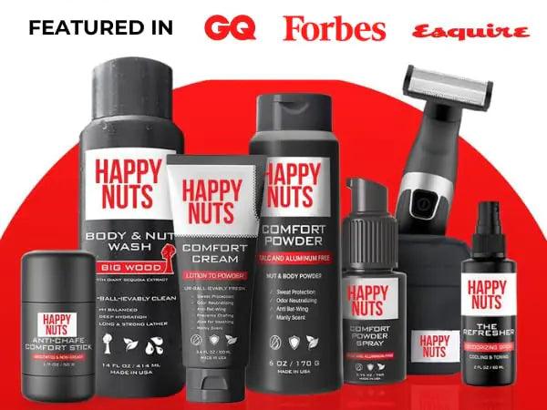 Happy Nuts Comfort Powder - Anti-Chafing, Sweat Defense & Odor Control for the Groin, Feet, and Body - Body Powder for Men (2 PACK) 6 Ounce (Pack of 2) Original - Evallys.com # #