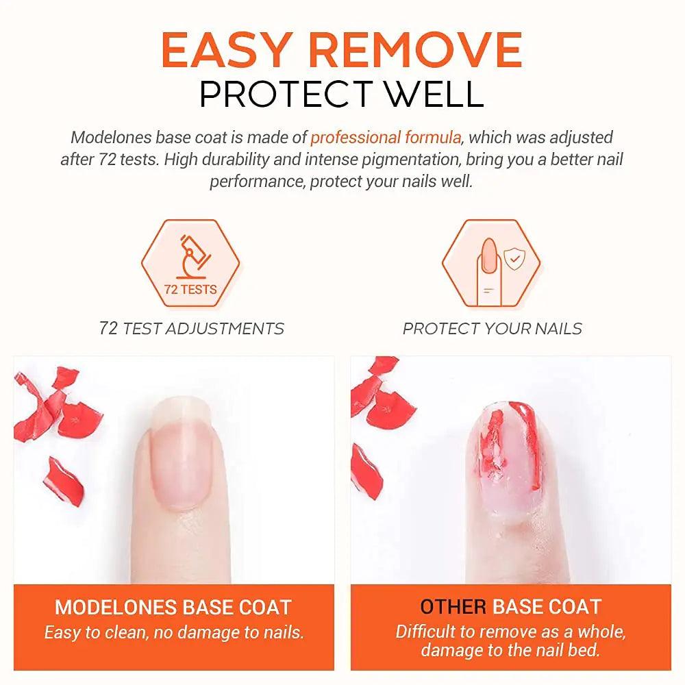 modelones Gel Base Coat 15ml for Gel Nail Polish Soak Off Upgraded Formula Long-Lasting DIY Home and Nail Salon B2-Base Coat - Evallys.com # #