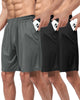 3 Pack Gym Basketball Mens Shorts - Quick Dry Black Workout Athletic Shorts with Pockets for Casual Running 3 Pack-10 inch Large Black/Black/Dark Grey - Evallys.com