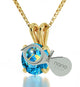 14k Yellow Gold Sagittarius Necklace Zodiac Pendant 24k Gold Inscribed on Crystal - Evallys.com