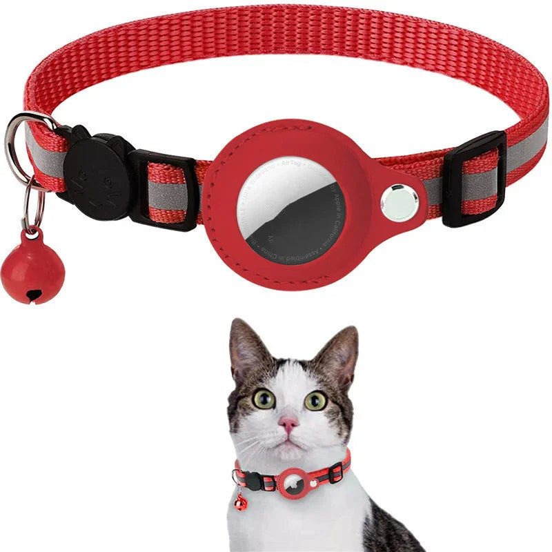 Reflective Collar Waterproof Holder Case For Airtag Air Tag Airtags Protective Cover Cat Dog Kitten Puppy Nylon Collar - Evallys.com