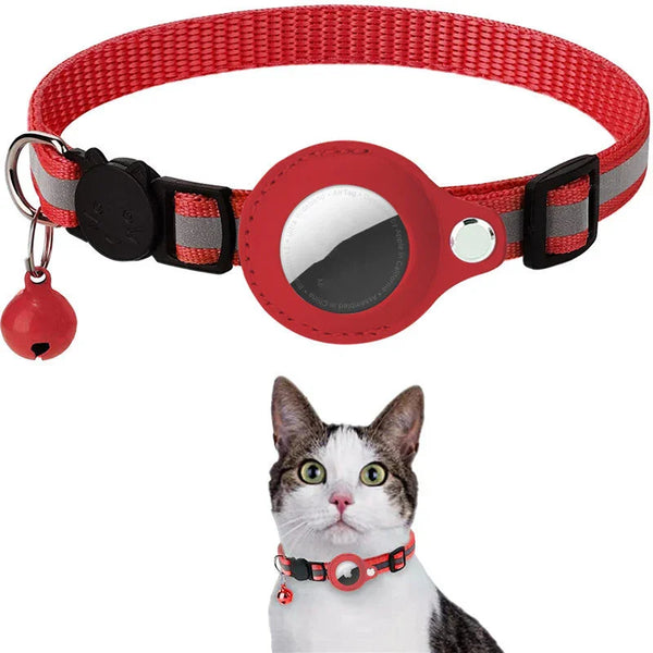 Reflective Collar Waterproof Holder Case For Airtag Air Tag Airtags Protective Cover Cat Dog Kitten Puppy Nylon Collar - Evallys.com