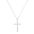 10K White Gold 3/8 cttw Diamond Cross Pendant Necklace (H-I, I2-I3) - Evallys.com # #