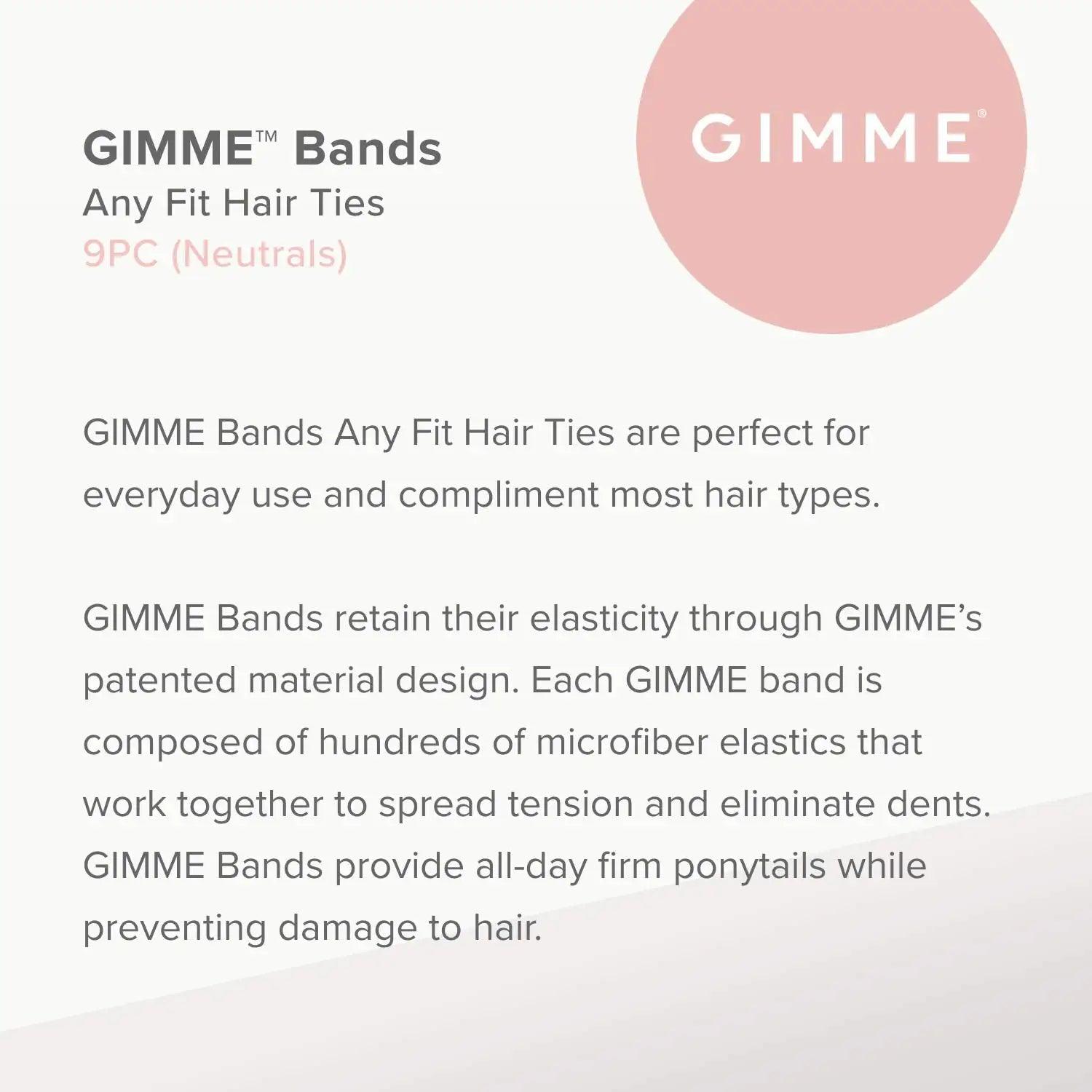 Gimme Beauty - Any Fit No Damage Hair Ties - Neutrals - Seamless Microfiber Hair Elastic - Hair Accessories With All Day Hold - No Snagging, Dents, or Breakage Hair Tie Pack (9 Count) - Evallys.com # #