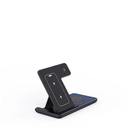 15W 3 In 1 LED Fast Wireless Charger Stand Foldable Charging Station For Smart Phone 15 14 13 12 11 IWatch 9 8 7 6 5 Airpods Pro - Evallys.com