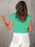 Tankaneo Womens Short Sleeve Cropped T-Shirts Summer Rolled Dolman Sleeve Crop Tops Casual Round Neck Solid Short Basic Tees Small 15-mint - Evallys.com # #