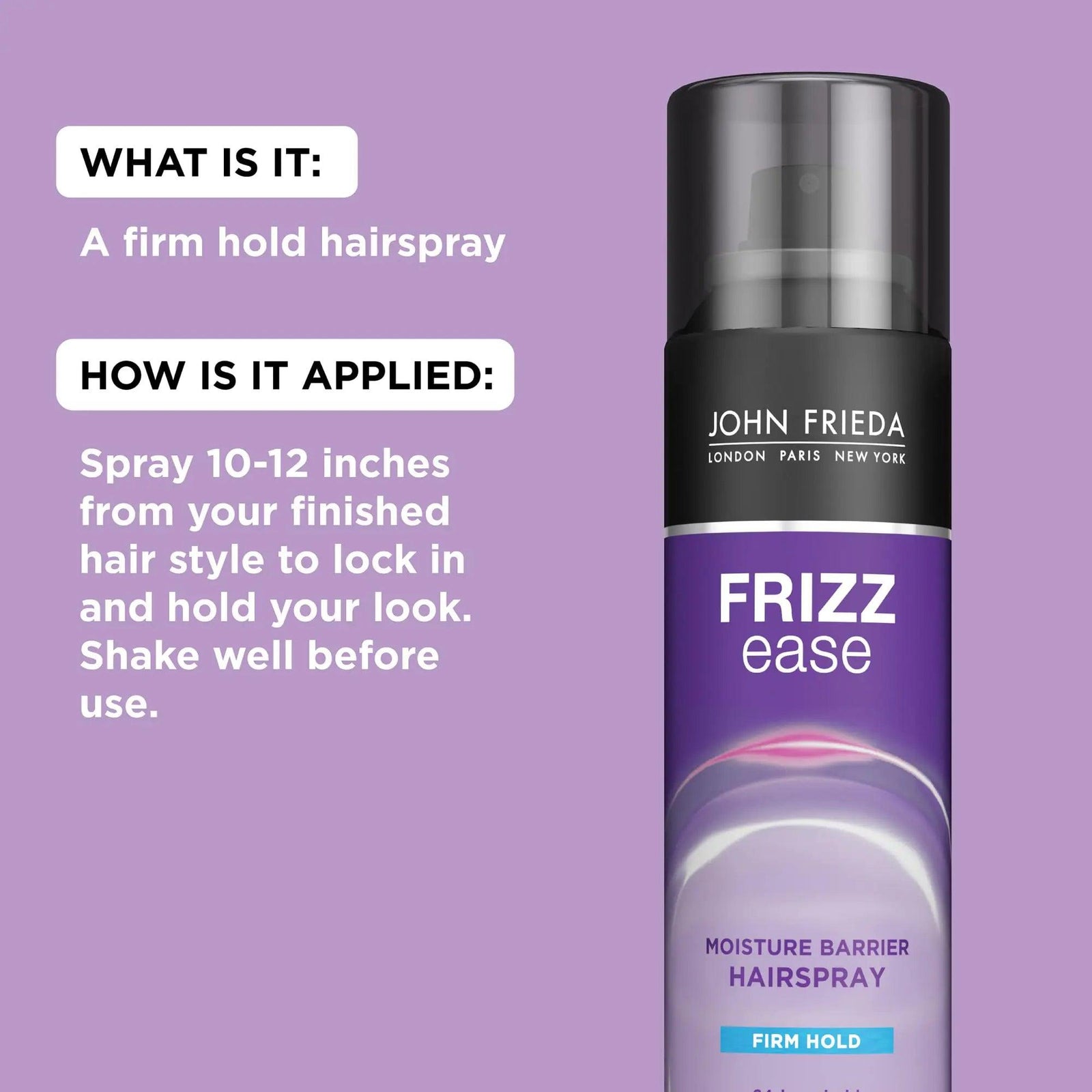 John Frieda Anti Frizz, Frizz Ease Firm Hold Hairspray, Anti-Humidity Spray for Hair, for 24-hour Hold, 12 Oz, Pack of 2 12 Ounce (Pack of 2) - Evallys.com # #