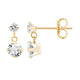 A&M 14k Gold Cubic Zirconia Dangle Earrings - Evallys.com