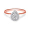 10K Rose Gold 3/8 Cttw Round-Cut Diamond Pear Promise Ring (I-J Color, I2-I3 Clarity) - Evallys.com # #