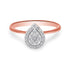 10K Rose Gold 3/8 Cttw Round-Cut Diamond Pear Promise Ring (I-J Color, I2-I3 Clarity) - Evallys.com # #