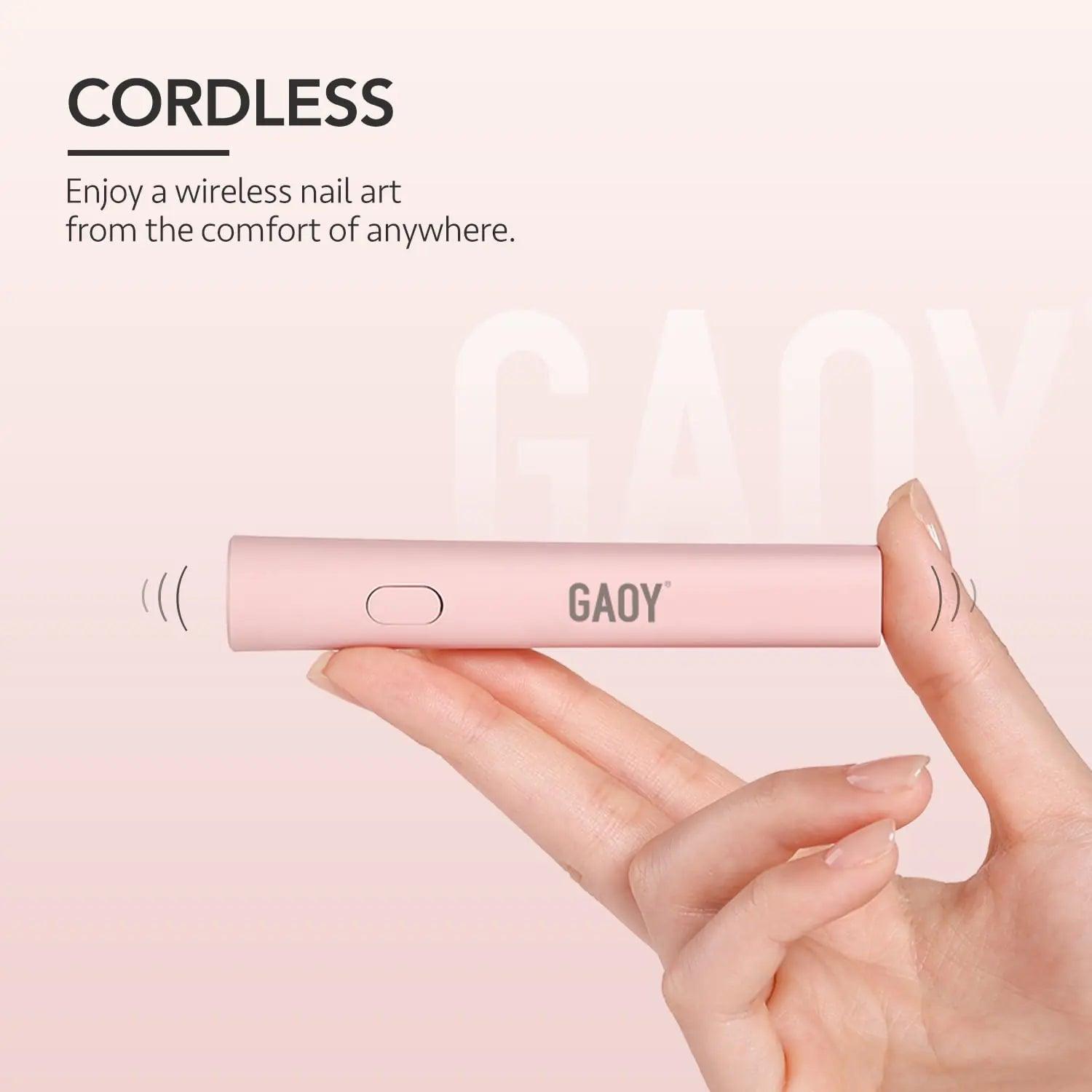 GAOY Handheld UV Light for Gel Nails, Mini Nail Light, Portable LED Nail Lamp, Cordless Rechargeable USB Nail Dryer for Fast Curing, Pen Lamp Pink B-Pink - Evallys.com # #