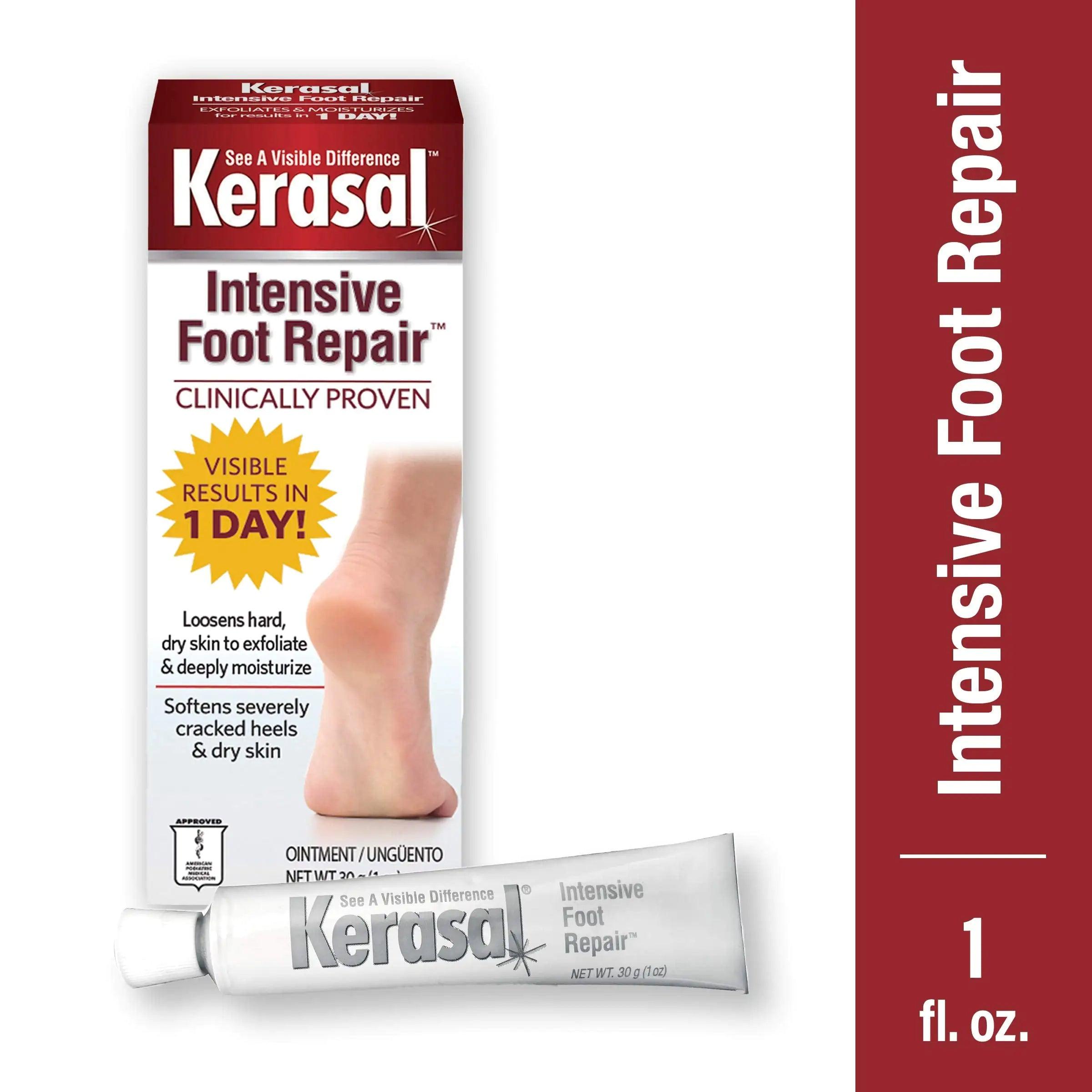 Kerasal Intensive Foot Repair Skin Healing Ointment for Cracked Heels and Dry Feet 1 oz , 2 Count, (Pack of 2) Intensive Foot Repair (Twin Pack) - Evallys.com # #