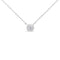 10K White Gold 1/4 Carat Round Diamond Miracle Plate Bezel Set Modern Suspended Round 18” Pendant Necklace (I-J Color, I2-I3 Clarity) - Evallys.com # #