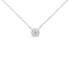 10K White Gold 1/4 Carat Round Diamond Miracle Plate Bezel Set Modern Suspended Round 18” Pendant Necklace (I-J Color, I2-I3 Clarity) - Evallys.com # #