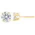 10K Yellow Gold over .925 Sterling Silver 1.00 Cttw Round Brilliant-Cut Diamond Classic 4-Prong Stud Earrings with Screw Backs (K-L Color, I2-I3 Clarity) - Evallys.com # #