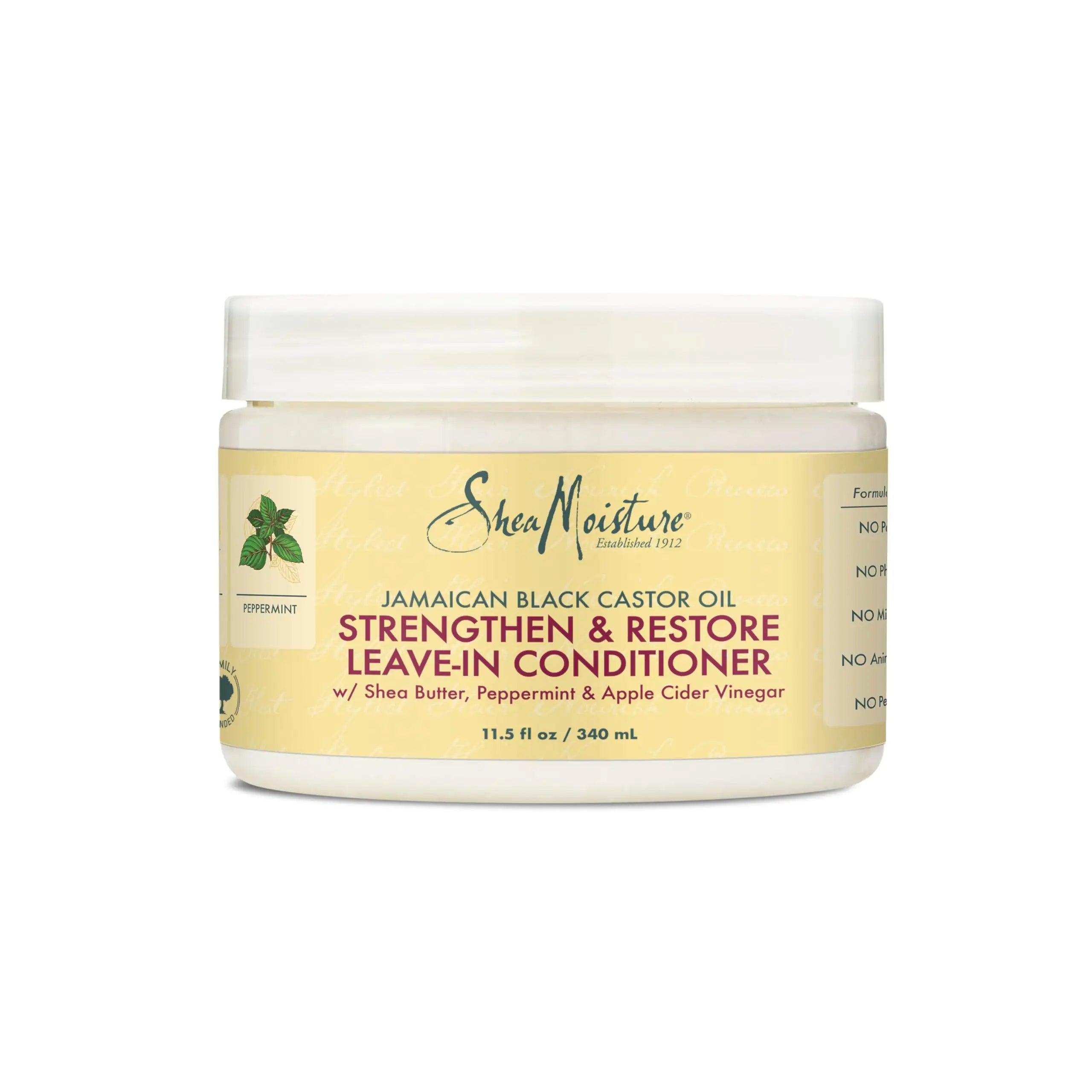 SheaMoisture 100% Pure Jamaican Black Castor Oil Leave In Conditioner For Damaged Hair and To Soften Detangle Hair 11.5oz - Evallys.com # #