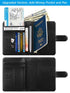 Passport Holder With Luggage Tag Cover Wallet RFID Blocking Leather Case Travel Essentials Accessories Travel Must Have(114#Black) 114#Black - Evallys.com # #