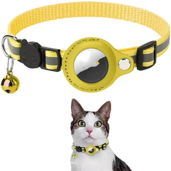 Reflective Collar Waterproof Holder Case For Airtag Air Tag Airtags Protective Cover Cat Dog Kitten Puppy Nylon Collar - Evallys.com