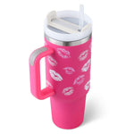 40 Oz Tumbler With Handle Straw Insulated, Stainless Steel Spill Proof Vacuum Coffee Cup Tumbler With Lid Tapered Mug Gifts For Valentine Lover Suitable For Car Gym Office Travel - Evallys.com