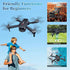 Kid Odyssey H16 Drone with Camera for Adults 4K, Foldable Drone for Beginners with Brushless Motor, Optical Flow Positioning, with 2 Batteries and Carrying Case - Evallys.com # #