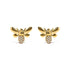 10K Yellow Gold Diamond Accented Bumble Bee Stud Earring (H-I Color, I1-I2 Clarity) - Evallys.com # #