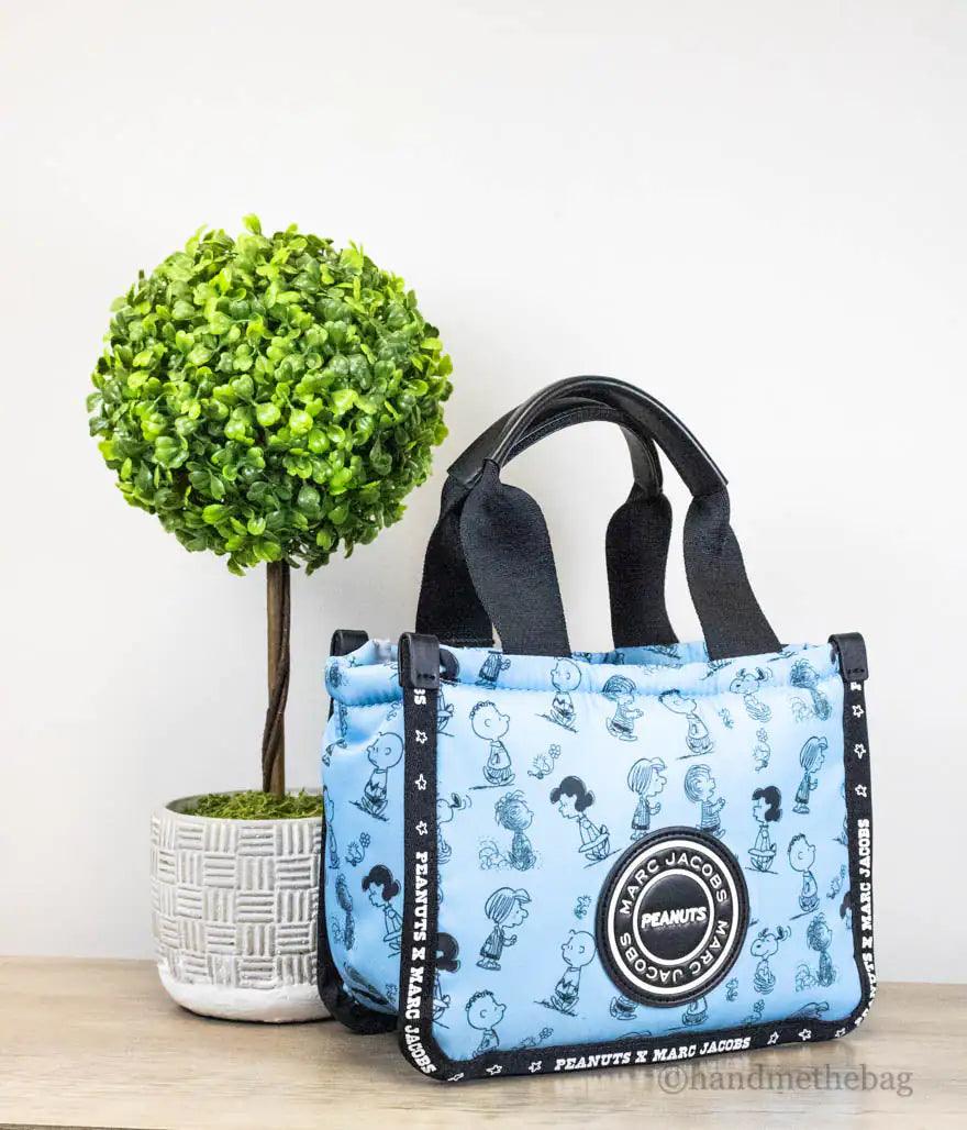 Marc Jacobs X Peanuts Blue Mini Puffy Nylon Tote - Evallys.com # #