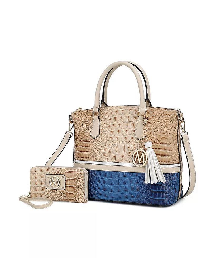 Autumn Crocodile Skin Tote Bag with Wallet by Mia K. - Evallys.com # #