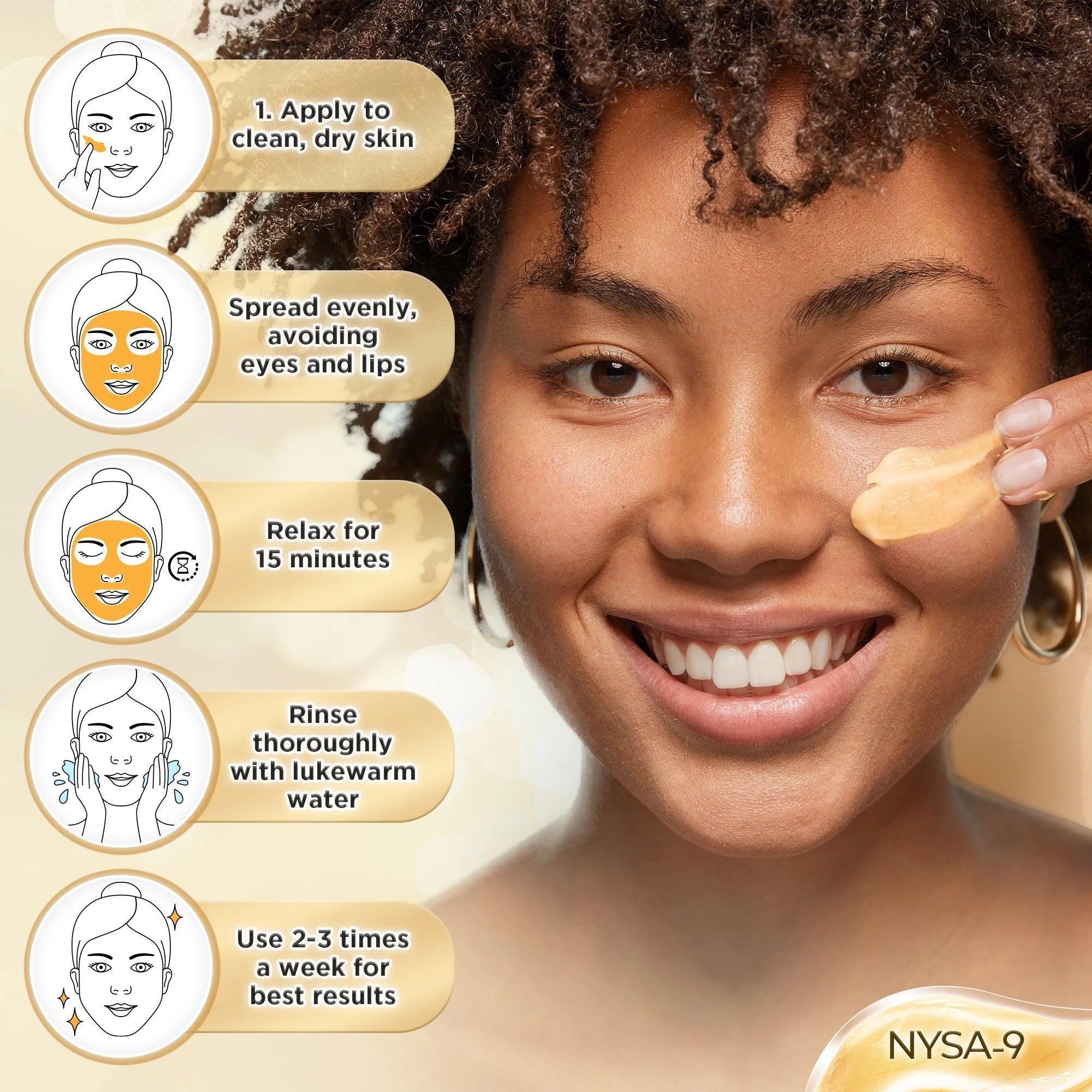 Turmeric Clay Face Mask W/ Bentonite for Skin Care Facial Beauty Reduce Acne and Scars Mask, Boosts Circulation, Skin Brightening Mask Deep Clean Pore by Nysa-9 - Evallys.com # #