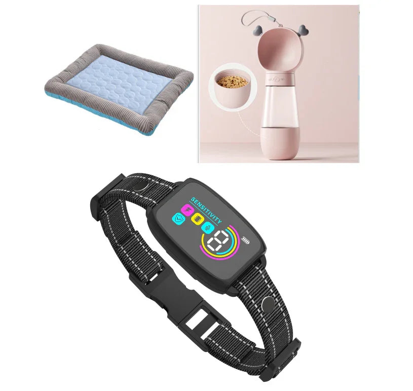 Smart Automatic Anti Barking Dog Collar Rechargeable Bark Stopper Stop Barking HD Digital Display IP67 Waterproof Collar For Dogs Pet Products - Evallys.com