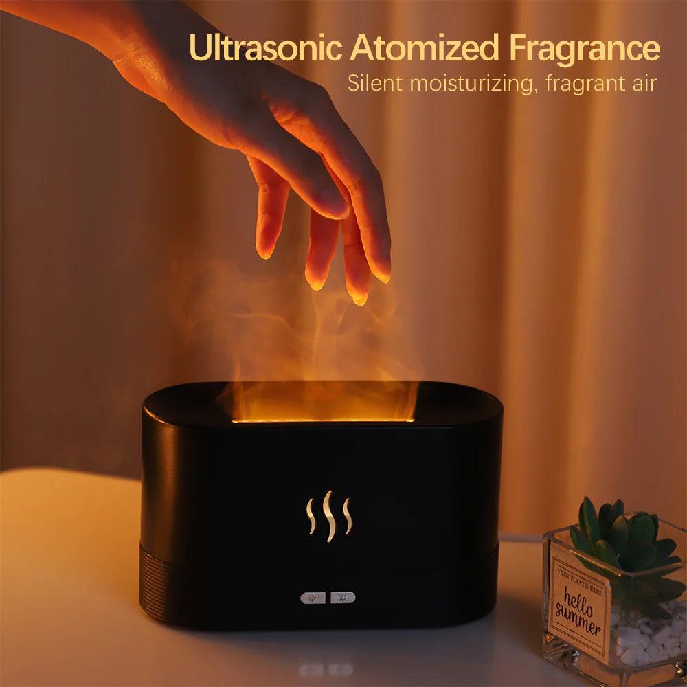 Flame Fire Humidifier Aromatherapy Diffuser Ultrasonic Aromatic Essences House Air Humidifier Home Bedoom Fragrance Diffusers - Evallys.com # #