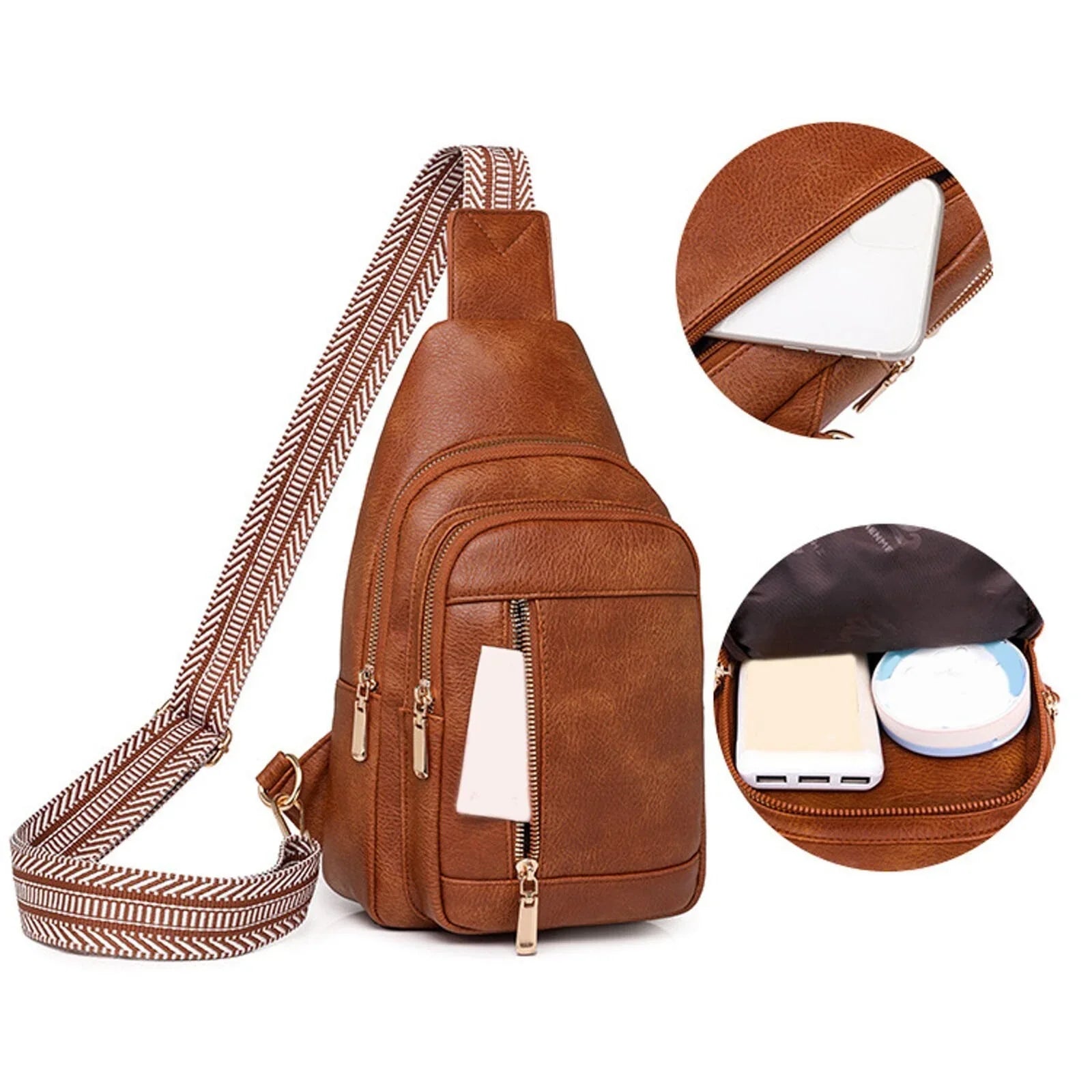 Women's Crossbody Handbags Leather Women Shoulder Bag Fashion New Pattern Simple Solid Color Large Layered Practical Messenger Bag Women's Handbags Large Size - Evallys.com
