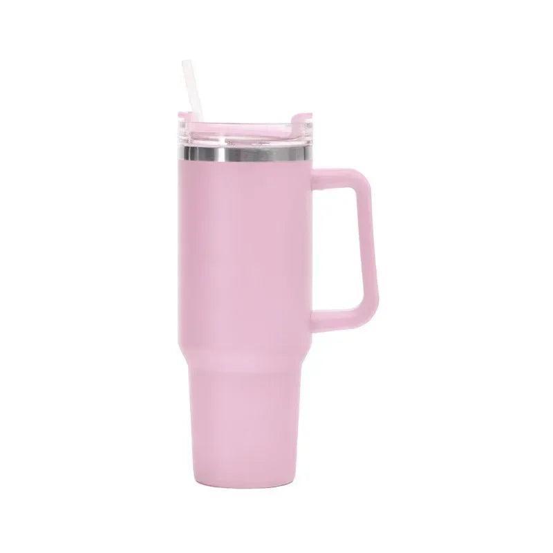 40Oz Cafe Mug Insulated Tumbler with Handle Lids Straw Stainless Steel Coffee Termos Cup Car Vacuum Flasks Portable Water Bottle - Evallys.com # #