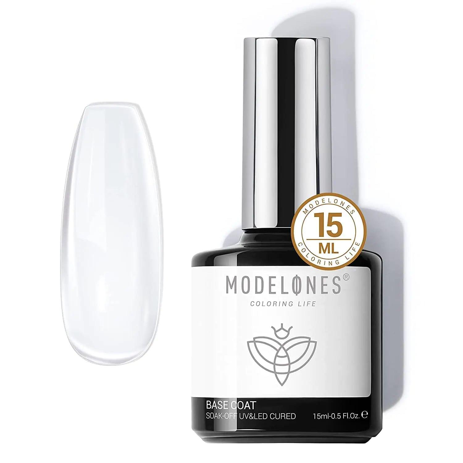 modelones Gel Base Coat 15ml for Gel Nail Polish Soak Off Upgraded Formula Long-Lasting DIY Home and Nail Salon B2-Base Coat - Evallys.com # #