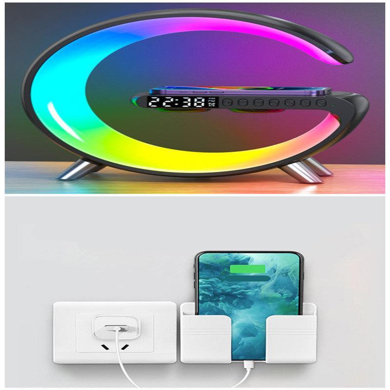 New Intelligent G Shaped LED Lamp Bluetooth Speake Wireless Charger Atmosphere For Bedroom Home Decor - Evallys.com # #