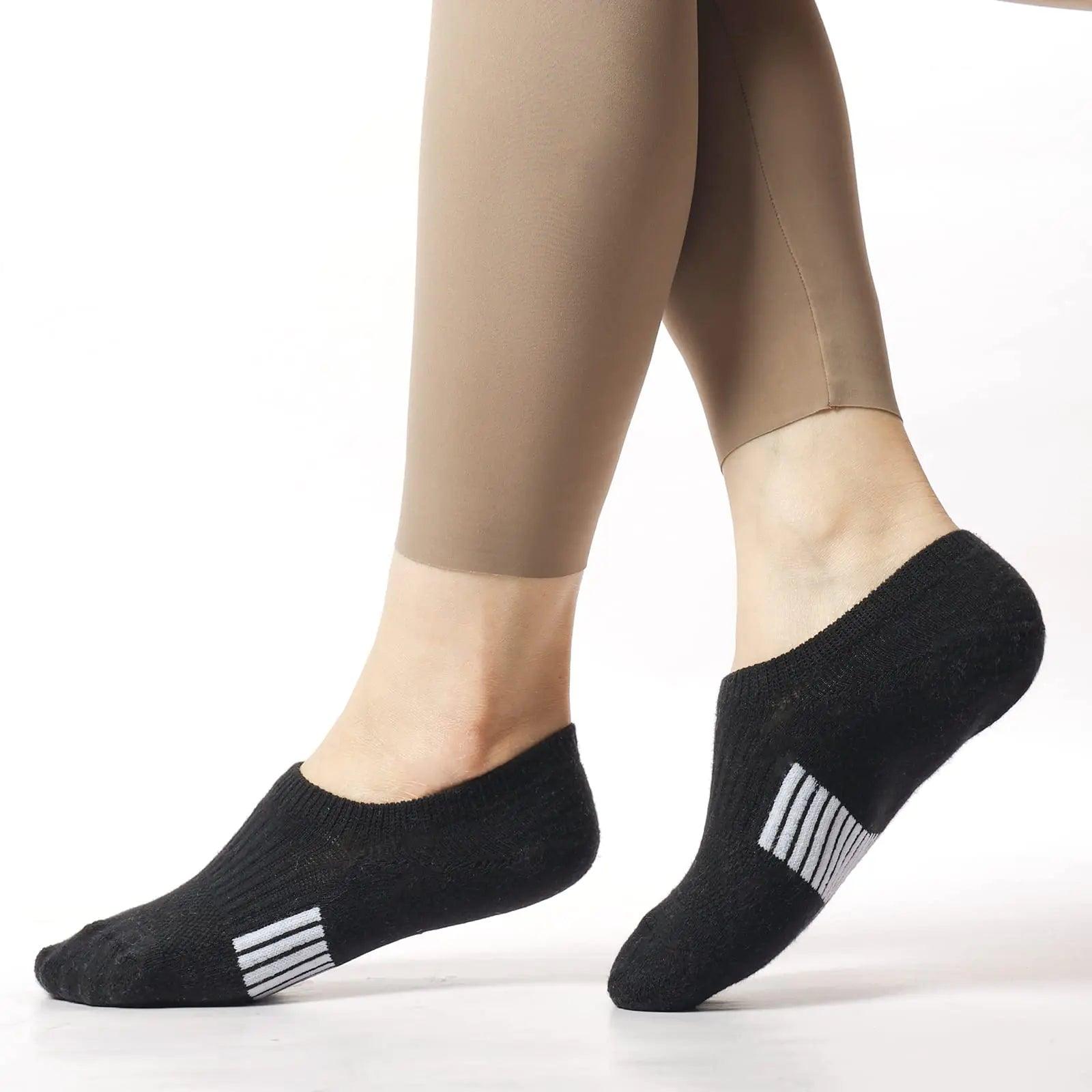 Toes Home No Show Socks Womens Cushioned Low Cut Athletic Hidden Liner for Sneakers Ankle Invisible Running Socks 4/6 Pairs 6-9 6 Black - Evallys.com # #