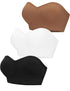 Lusait Strapless Bra for Women Non-Slip Silicone Padded Bandeau Bra Wireless Tube Top Bra X-Large Black+white+brown - Evallys.com # #