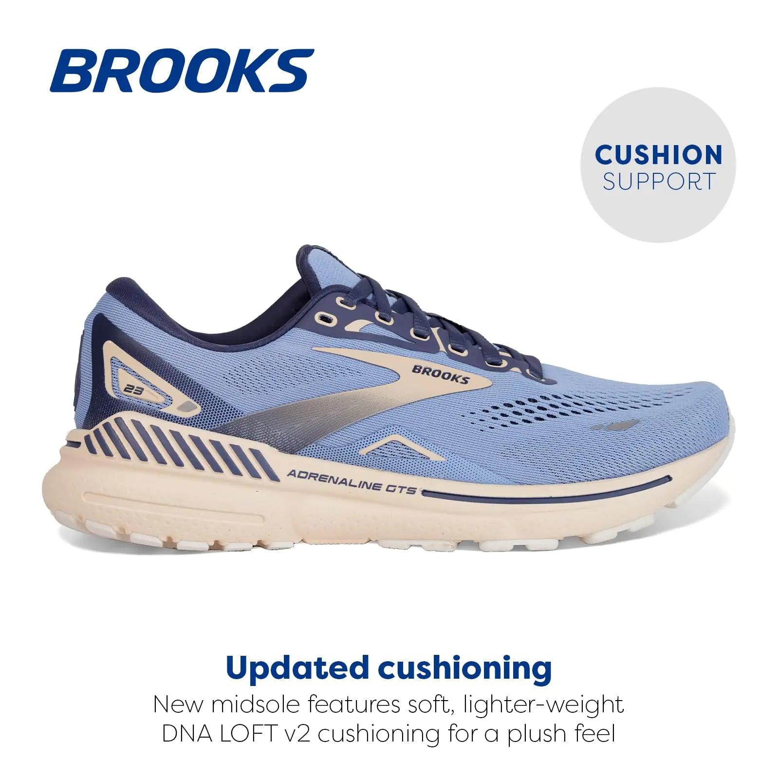 Brooks Women’s Adrenaline GTS 23 Supportive Running Shoe 7 Vista Blue/Navy/Linen - Evallys.com # #