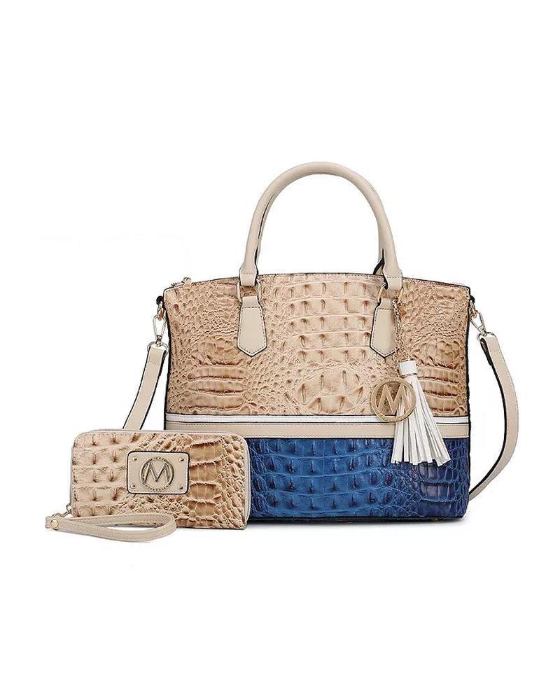 Autumn Crocodile Skin Tote Bag with Wallet by Mia K. - Evallys.com # #