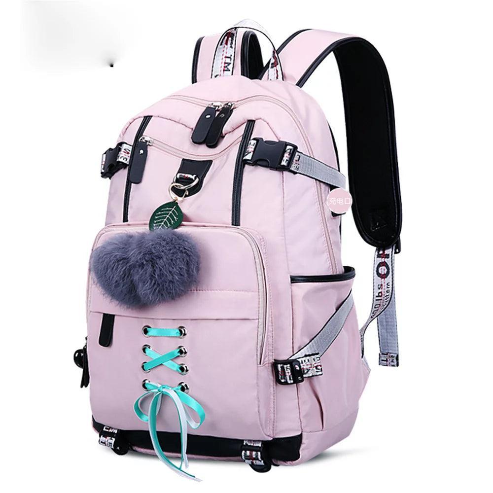 Women Teen Girls Fashion Backpack with USB Port College School Bags Girls Cute Bookbags Student Laptop Bag Pack, Back to School Backpacks - Evallys.com # #