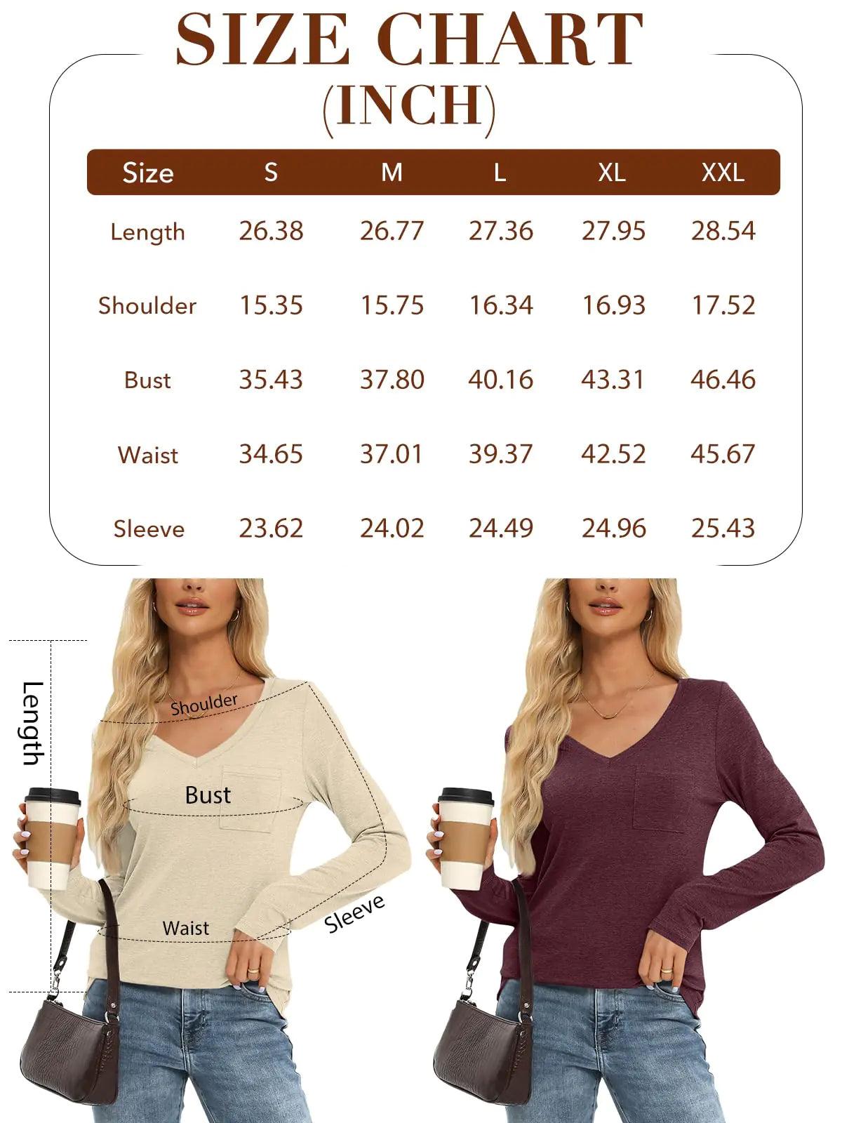 AUTOMET Womens Long Sleeve Shirts V Neck Casual Tops with Pockets Loose Dressy Basic Fall Outfits Clothes Winter Trendy 2024 Lightgreen Small - Evallys.com # #