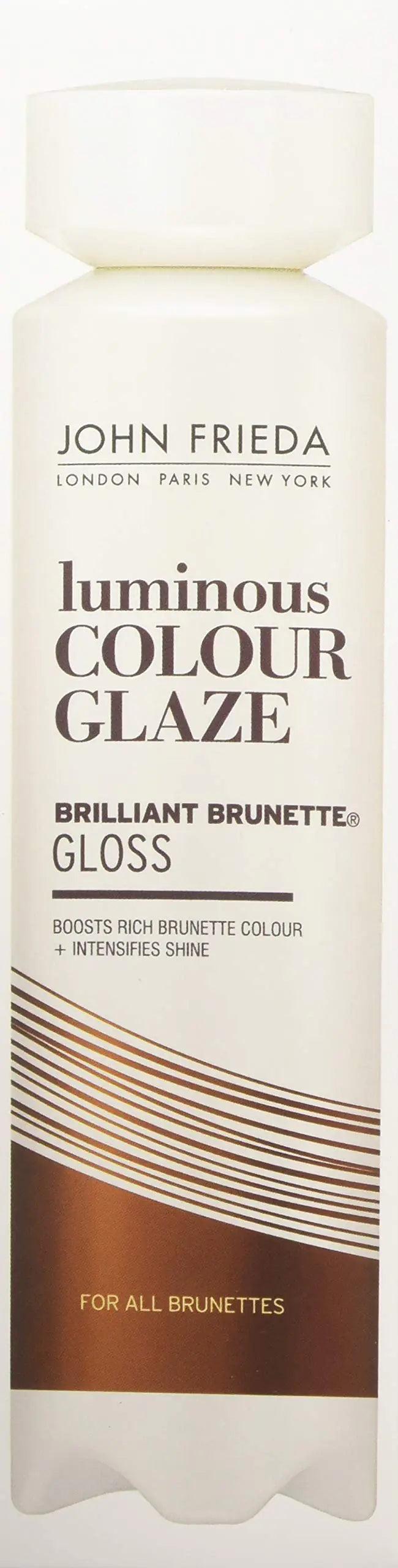 John Frieda Brilliant Brunette Luminous Glaze, Colour Enhancing Glaze, Designed to Fill Damaged Areas for Smooth, Glossy Brown Color, 6.5 Ounce (Packaging May Vary) Brunette Gloss 6.5 Ounce (Pack of 1) - Evallys.com # #