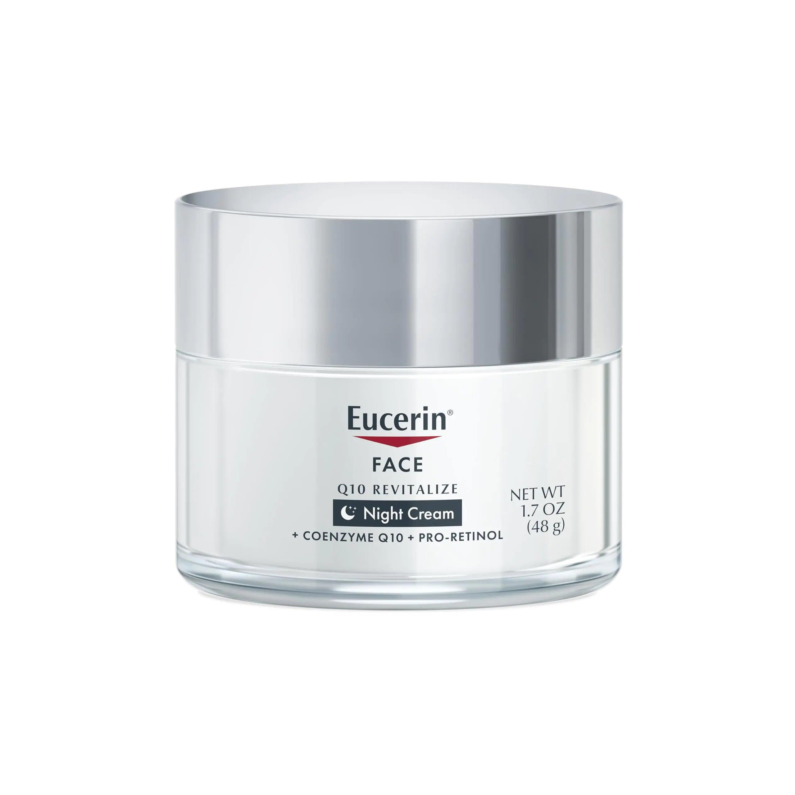 Eucerin Q10 Anti-Wrinkle Night Cream + Pro-Retinol, Facial Cream for Sensitive Skin, 1.7 Oz Jar - Evallys.com # #