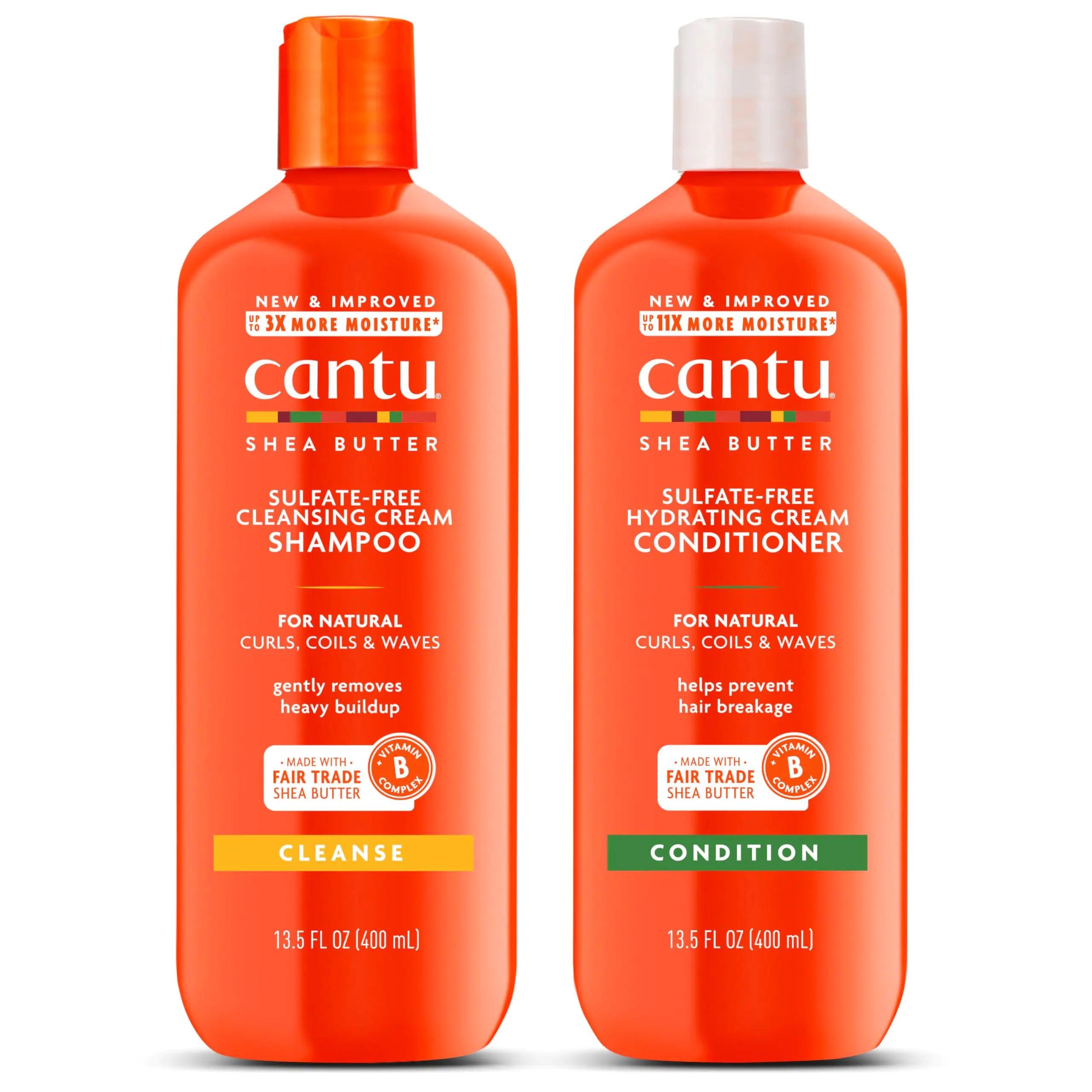 Cantu Shampoo & Conditioner with Shea Butter for Natural Hair, 13.5 fl oz (Pack of 2) 27 Fl Oz (Pack of 1) - Evallys.com # #