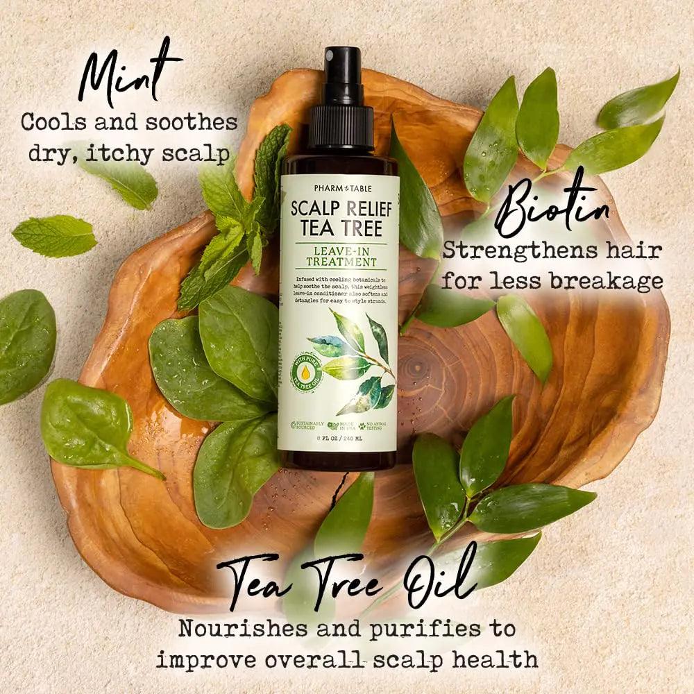 Scalp Relief Tea Tree Leave-In Conditioner, Relieve Itchy, Dry Scalp, Detangles Hair, 240ml/8 fl oz Invigorating tea tree and fresh mint 8 Fl Oz (Pack of 1) - Evallys.com # #