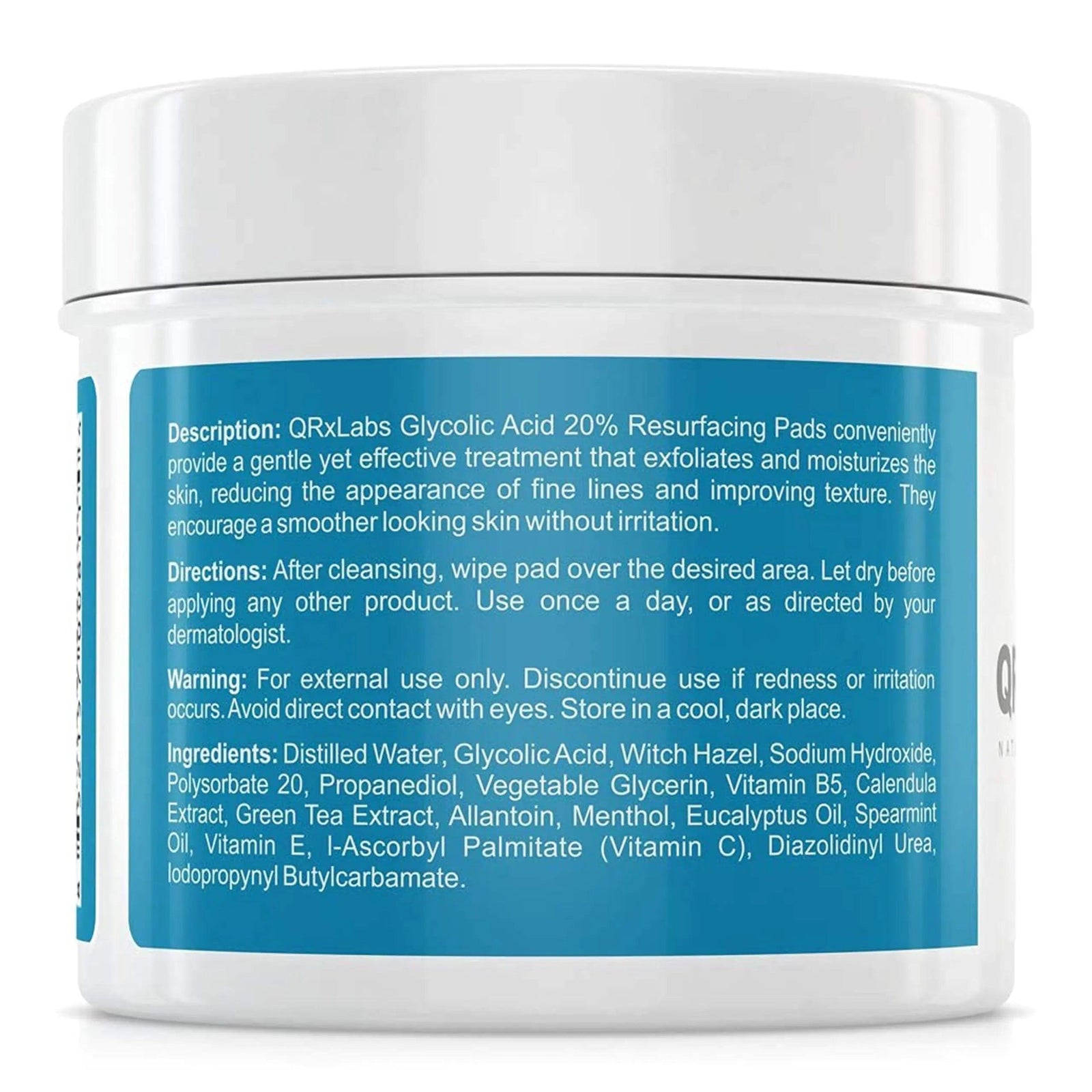 Glycolic Acid 20% Resurfacing Pads for Face & Body with Vitamins B5, C & E, Green Tea, Calendula, Allantoin - Exfoliates Surface Skin and Reduces Fine Lines and Wrinkles - Peel Pads - 2PK Resurfacing Pads 2 Pack - Evallys.com # #