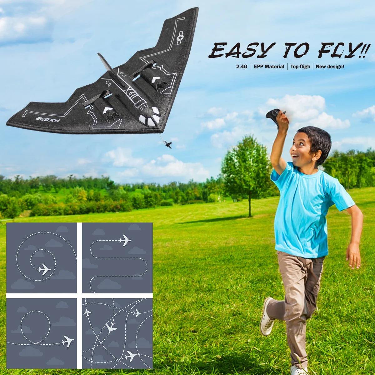 Fisca Remote Control Planes for Adults with 2 Batteries , B2 Spirit RC Airplanes for Kids 14+ - Evallys.com # #