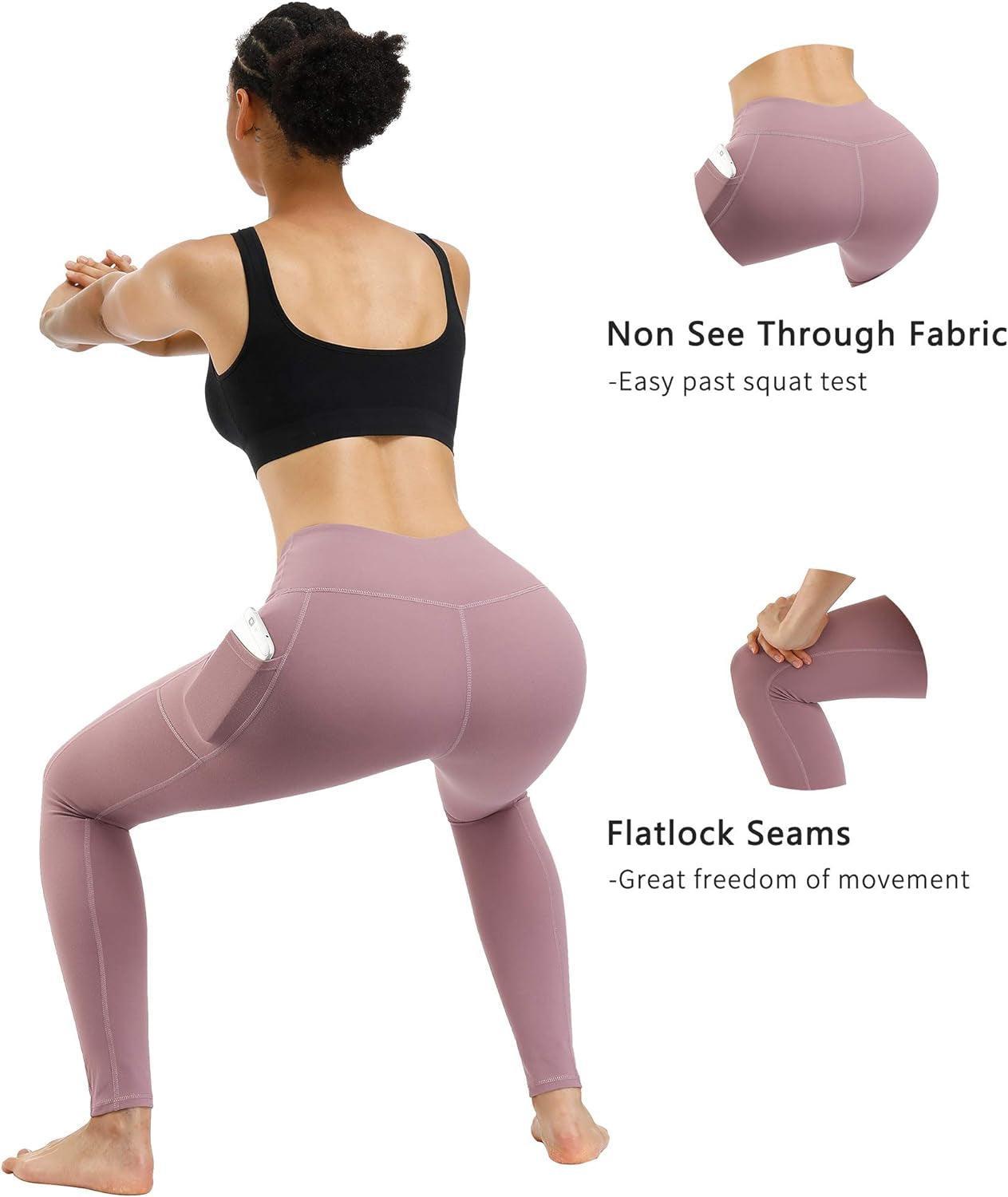 Fengbay 2 Pack High Waist Yoga Pants, Pocket Yoga Pants Tummy Control Workout Running 4 Way Stretch Yoga Leggings - Evallys.com # #