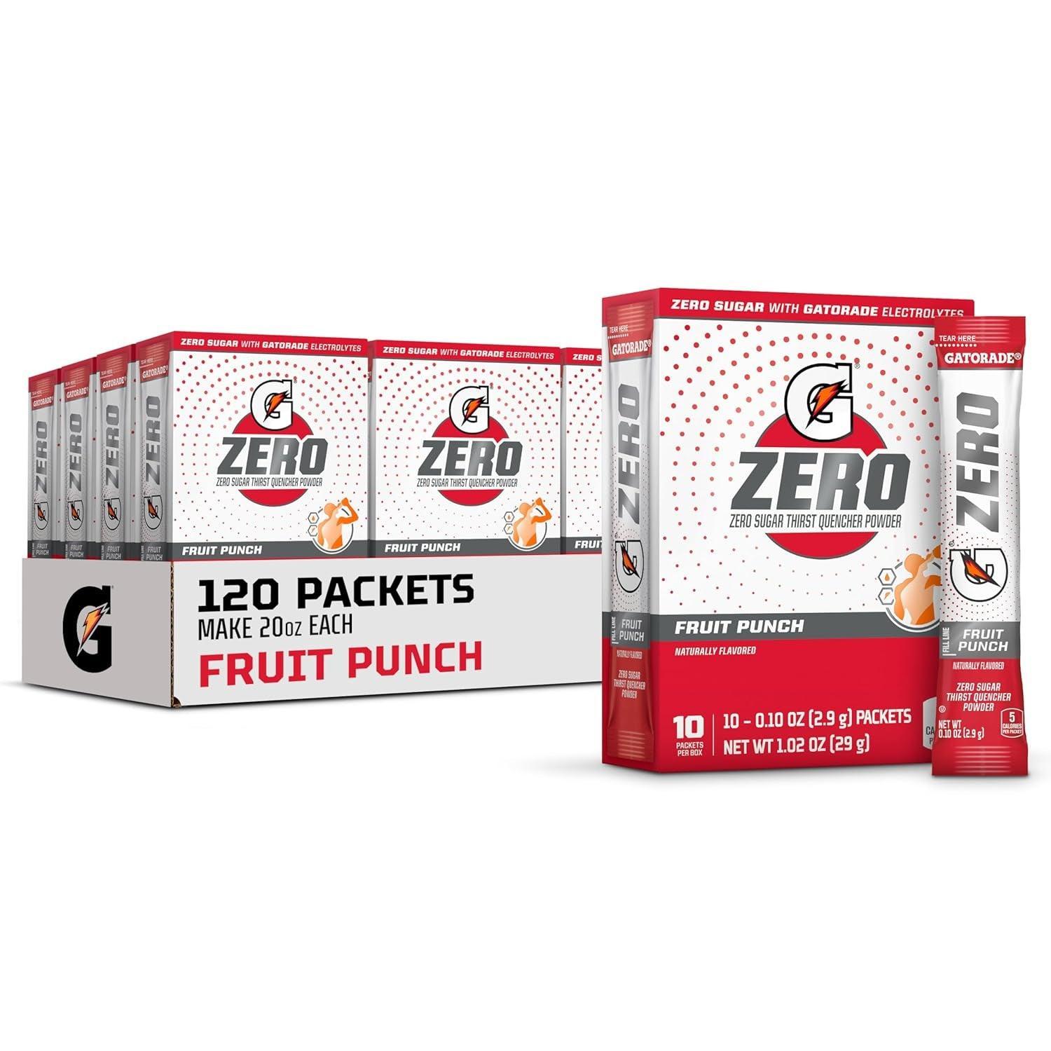 Gatorade G Zero Powder, Orange, 0.10Oz Packets,(120 Counts) , Pack of 12 - Evallys.com # #