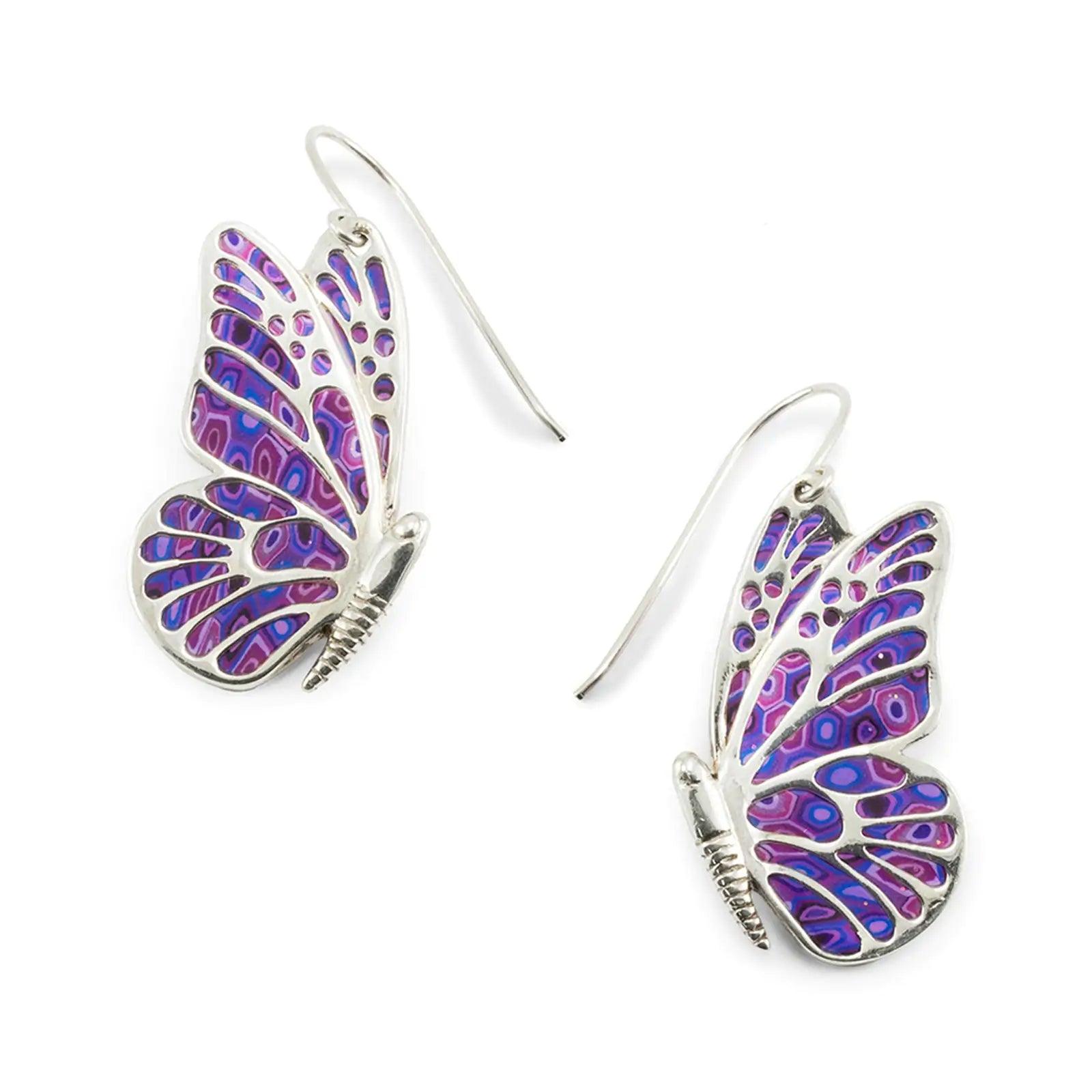 925 Sterling Silver Butterfly Dangle Earrings - Evallys.com # #